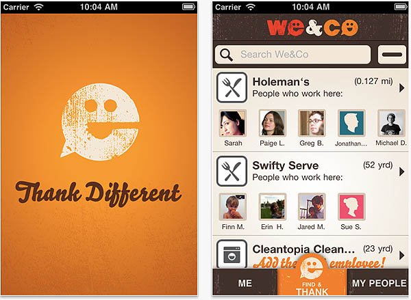 We&Co App for iPhone