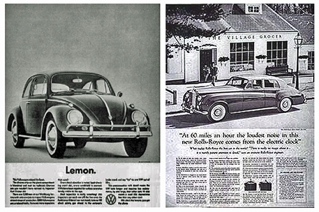 โฆษณา Lemon ของ Bernbach และ Rolls-Royce ของ Ogilvy 