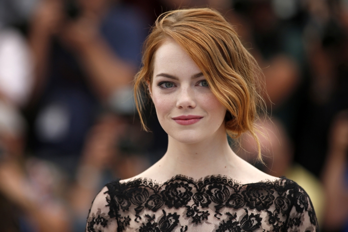 Cast member Emma Stone poses during a photocall for the film "Irrational Man" out of competition at the 68th Cannes Film Festival in Cannes