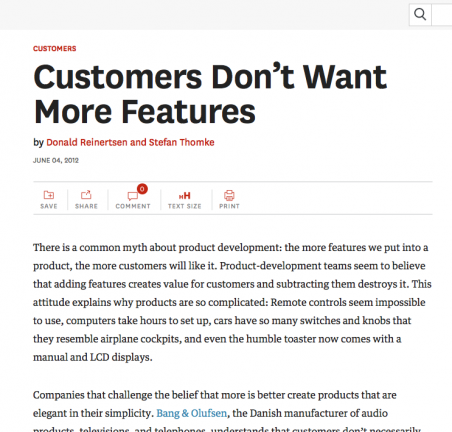 จาก https://hbr.org/2012/06/customers-dont-want-more-featu