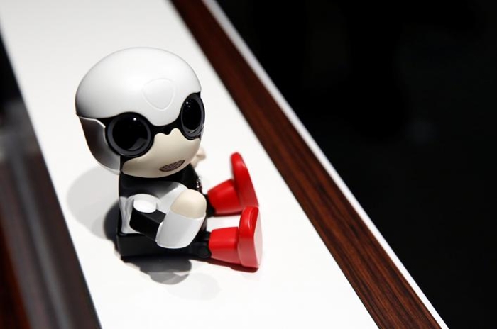 Toyota Motor Corp's Kirobo Mini robot is pictured during a photo opportunity after a news conference in Tokyo