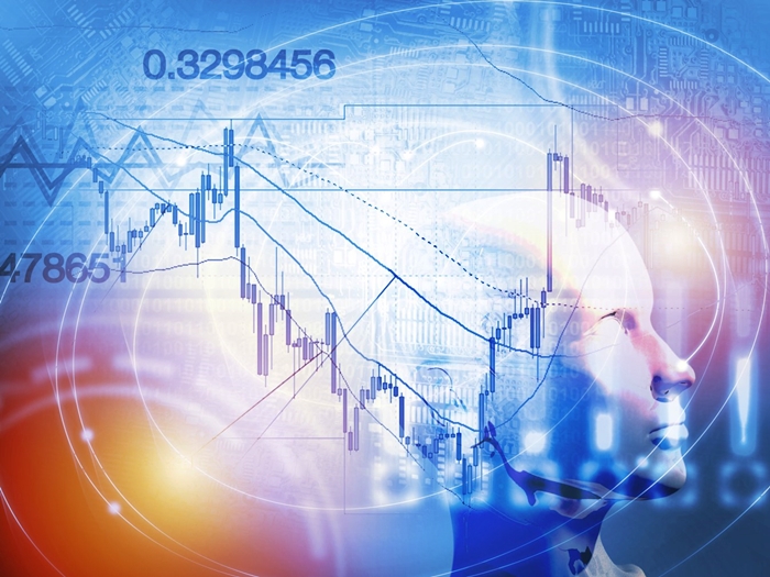 Quantitative stock and forex trading concept with artificial intelligence