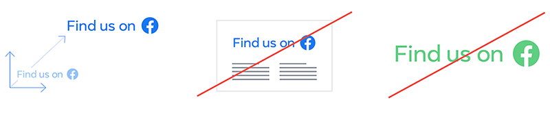 Facebook-brand-guideline การใช้ find us on facebook