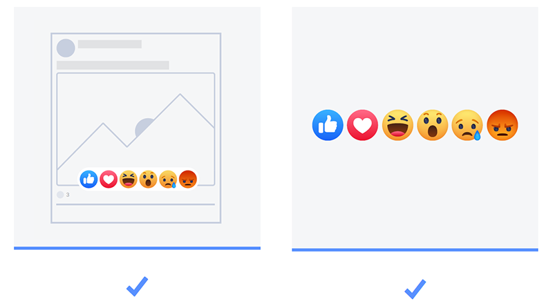 Facebook-brand-guideline การใช้ reaction do and don't