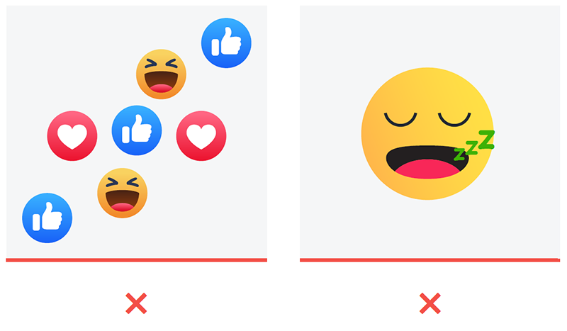 Facebook-brand-guideline การใช้ reaction do and don't