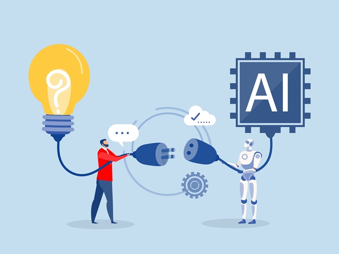 Businessman,Connect,Plug,With,Lightbulb,Idea,To,Ai,Artificial,Intelligence.