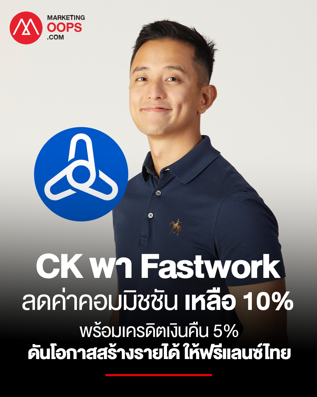 CK พา Fastwork ลดค่าคอมมิชชันเหลือ 10% พร้อมเครดิตเงินคืน 5% ดันโอกาสสร้างรายได้ให้ฟรีแลนซ์ไทย