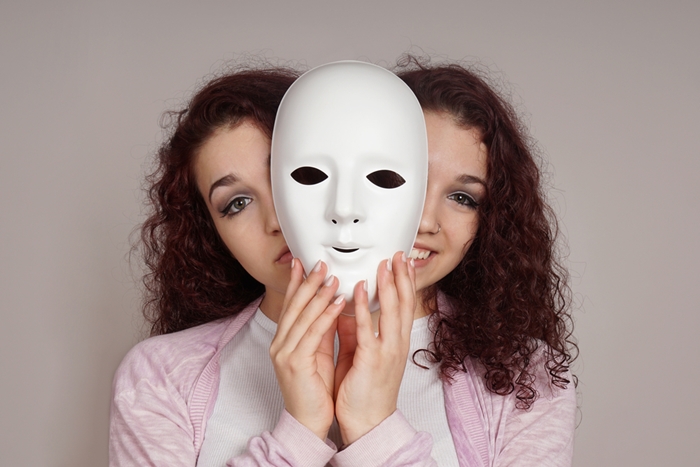 Two-faced,Woman,Manic,Depression,Concept