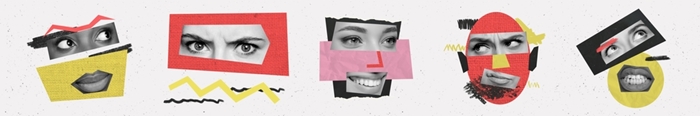 Panorama,Illustration,Collection,Collage,Of,Different,Young,Female,Toothy,Smiling